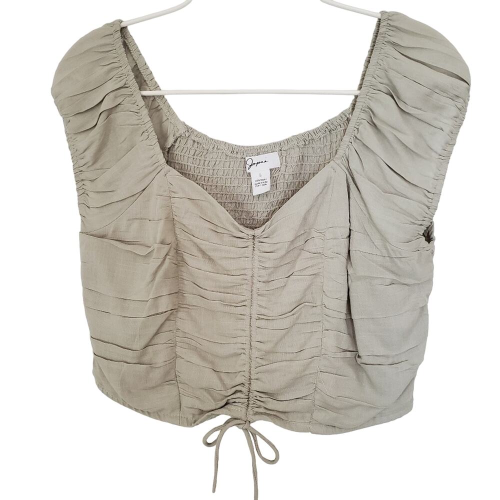 Japna Sage Green Rushed Crop Top Size L